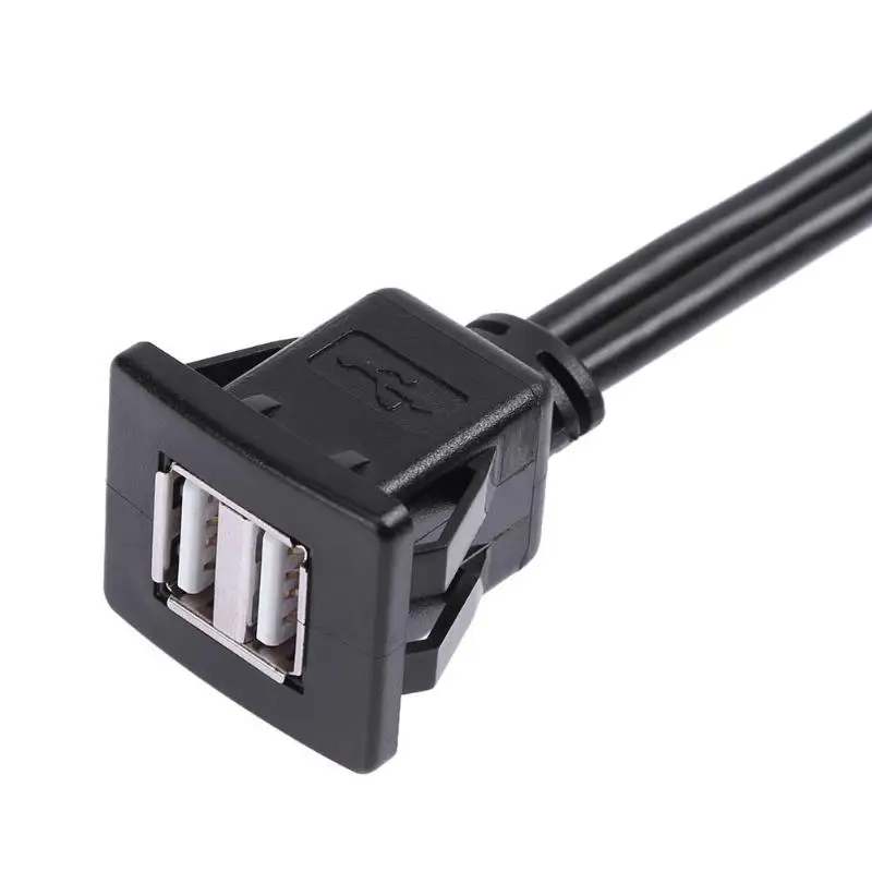 1 м двойной USB2.0 A мужской и женский автомобильный кабель USB Панель заподлицо Авто кабель гнезда адаптеров новое поступление
