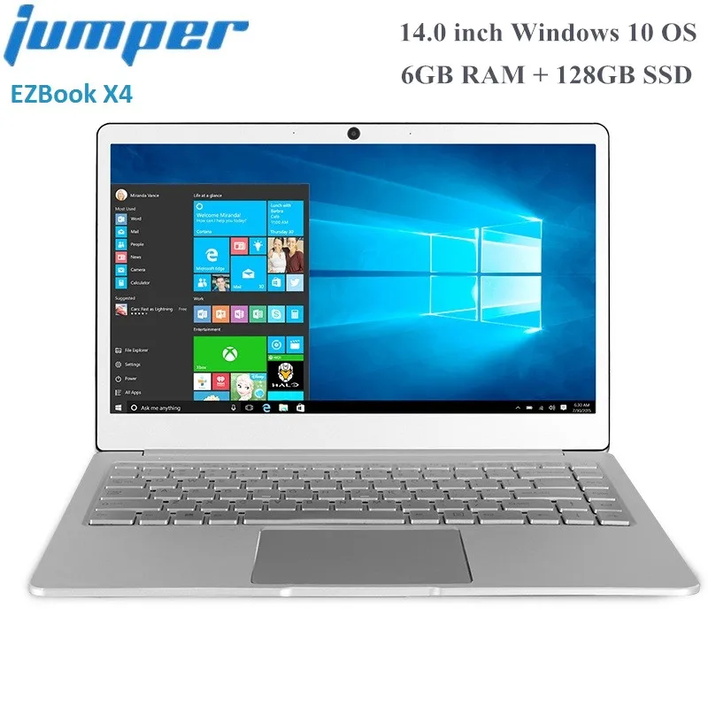 Ноутбук Jumper EZbook X4 14,0 дюймов Windows 10 Intel Apollo Lake J3455 четырехъядерный 1,5 ГГц 6 ГБ ОЗУ 128 Гб SSD двойной Wifi HDMI ноутбук