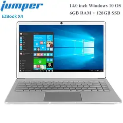 Джемпер EZbook X4 ноутбук 14,0 дюймов оконные рамы 10 Intel Apollo Lake J3455 4 ядра 1,5 ГГц 6 ГБ оперативная память 128 SSD двойной Wi Fi HDMI