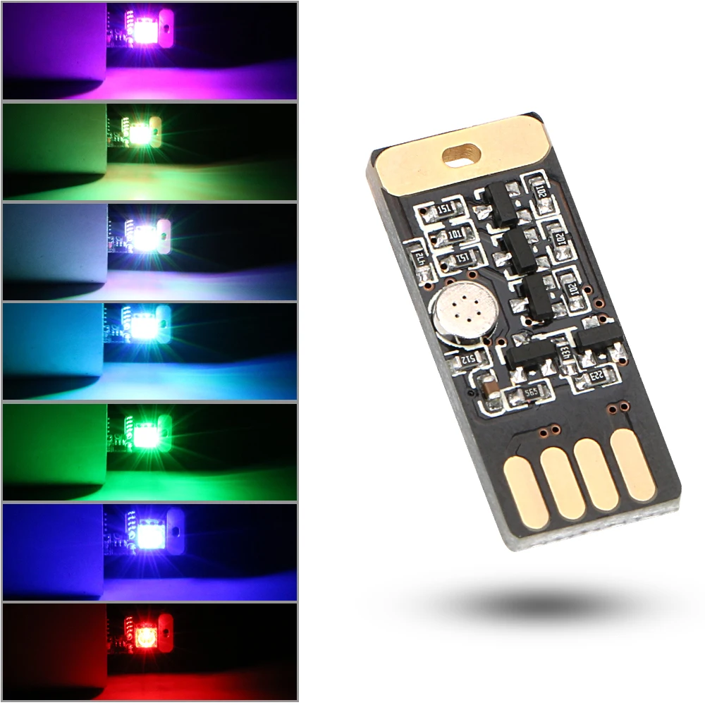 

YOSOLO Voice and Touch Control Mini Emergency Lighting Auto Decorative Lamp Car LED USB RGB Atmosphere Light