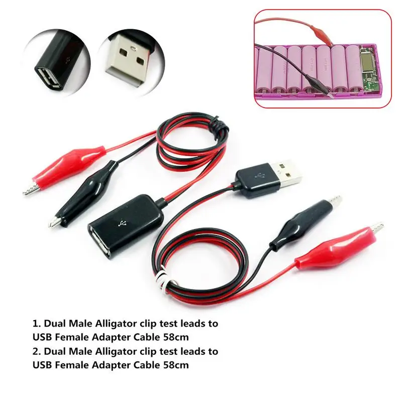 USB Крокодил Зажимы мужской или женский к USB тестер детектор измеритель напряжения мощность амперметра измеритель мощности монитор Чистая медь