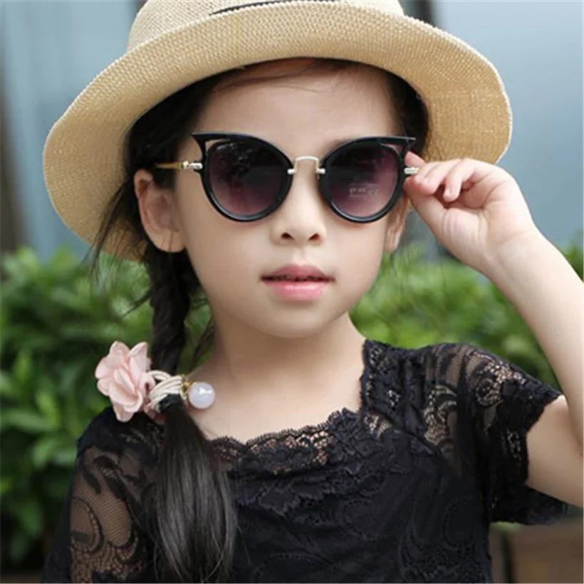 XojoX, детские солнцезащитные очки, модные детские солнцезащитные очки «кошачий глаз» для мальчиков и девочек, уличные защитные очки, милые детские очки UV400