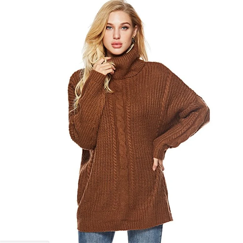 

IANLAN 2019 New Autumn/Winter Womens Casual Loose Basic Sweater Knitwear Turtleneck Sweater Ladies Long Sleeve Pullover IL00296