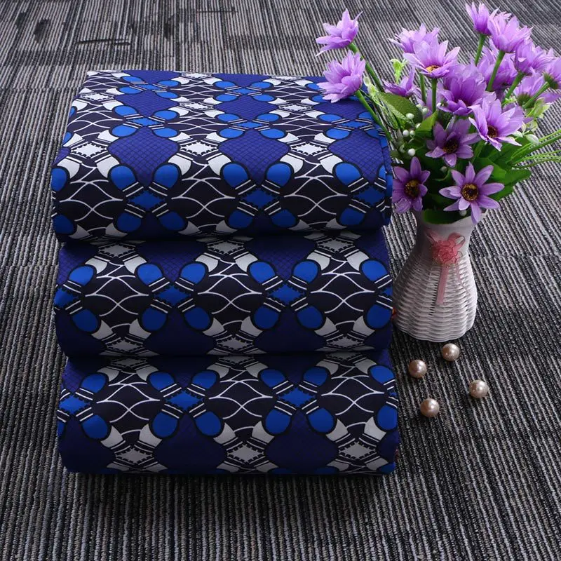 

6yards/lot African Print Fabric Blue Batik Print Clothing Women Dress Skirt Suit Sewing Accessories