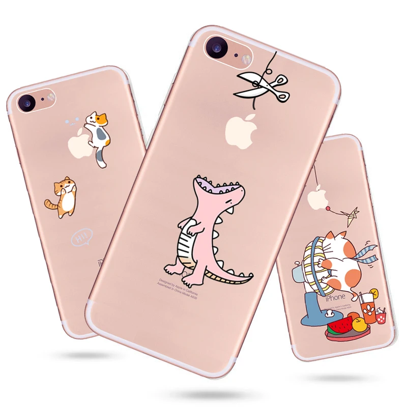 

Cute Pattern Animal Case For iPhone X XS XR MAX 5 5S SE 6 6S 7 8 Plus Transparent Funda Coque Shell Back Cover Cartoon Capa