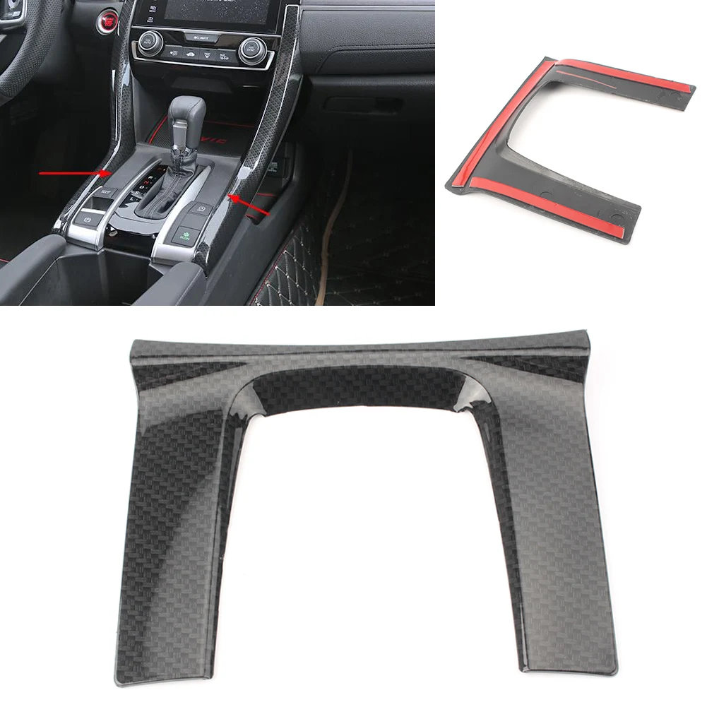 

Gear Shift Panel Cover Trim Decoration For Honda Civic Sedan 2016 2017 2018 Carbon Fiber Style Auto Car Styling
