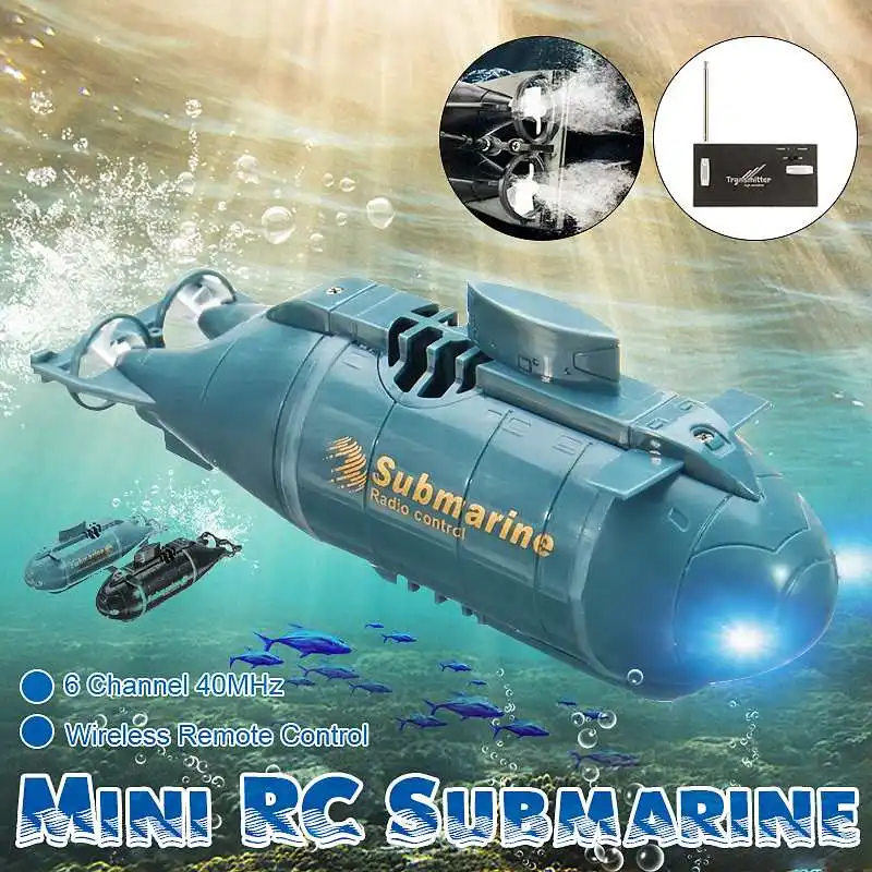 

Mini RC Submarine Speed Boat Remote Control Drone Pigboat Simulation Model Gift Toy Kids With 40MHz Transmitter 6 Channels
