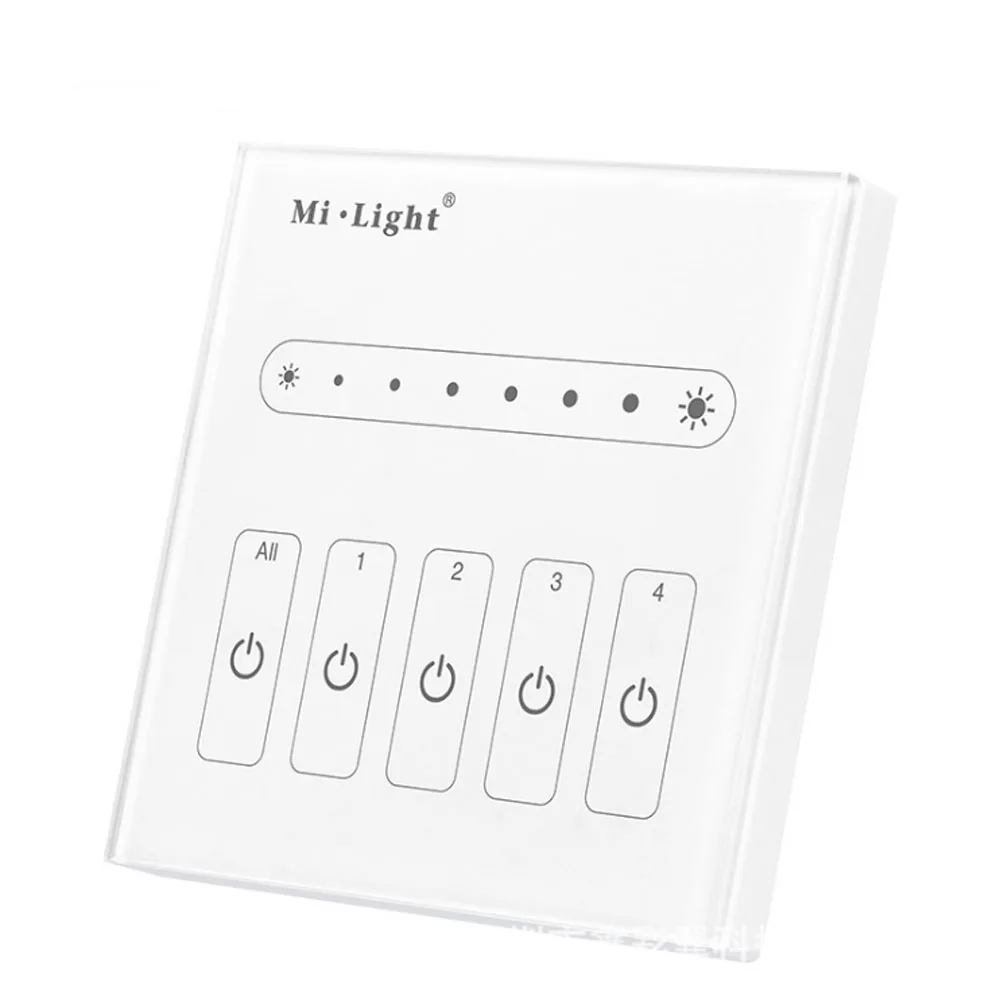 

Milight L4 AC100-240V to 0-10V 4 Channel T ouch Panel Single Color LED Strip Light Dimmer Controller