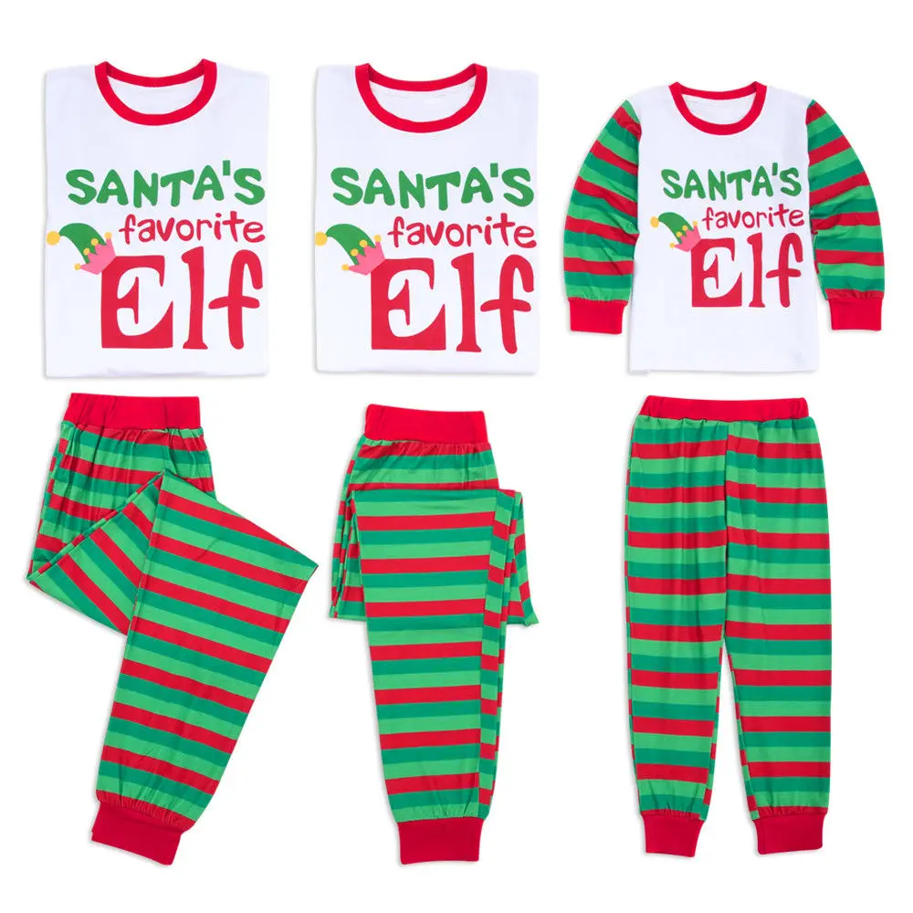 striped xmas pjs