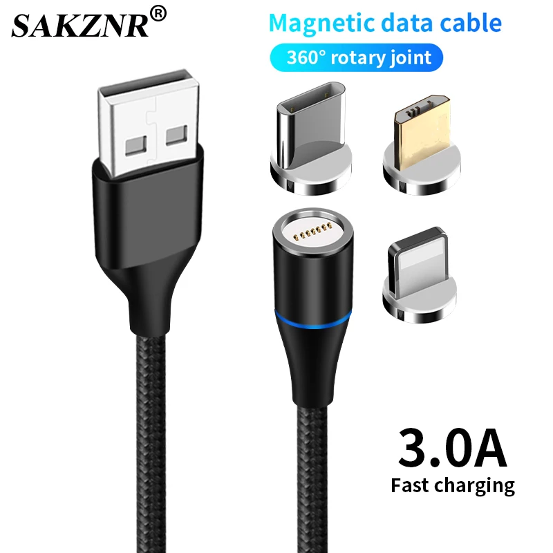 

Fast Magnetic Cable Micro USB Type C Charger Charging For IPhone XS X XR 8 7 Cable For Samsung S8 S9 Magnet Android Phone Cables