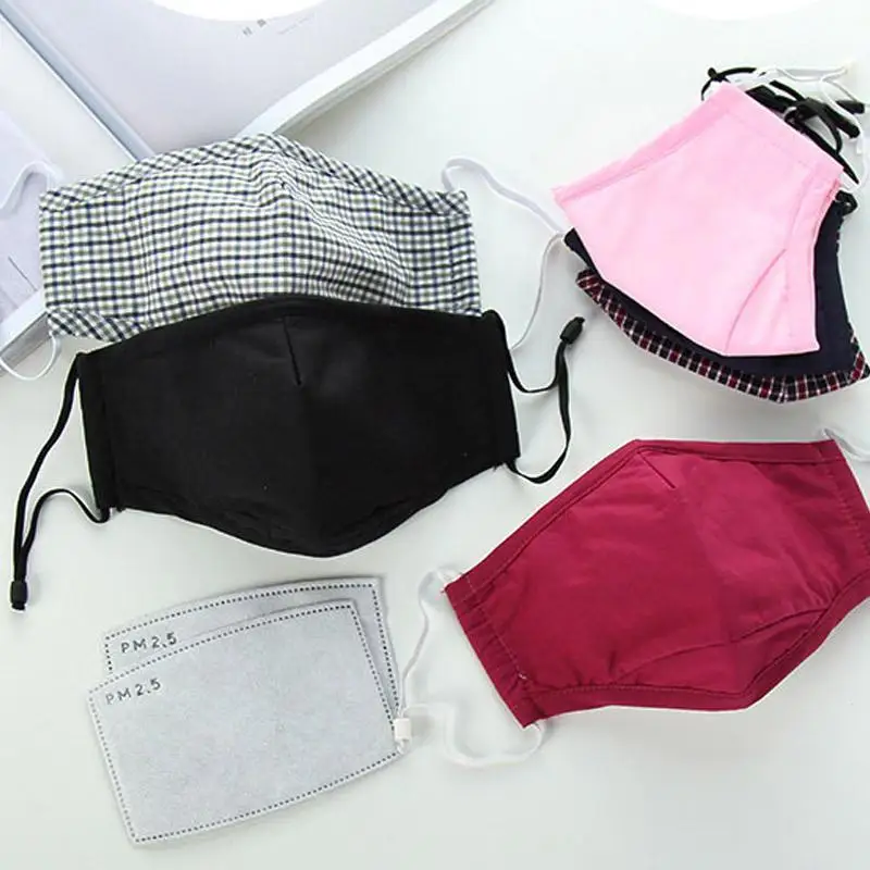 

Anti Pollution Mask with 2PCS PM2.5 Activated Carbon Filter Anti Dust Smoke Pollution Washable Face Mask Adjustable Straps L3