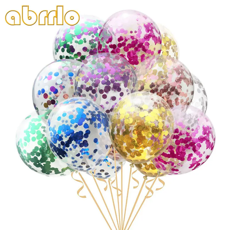 

Abrrlo 20 Pcs 12 Inch Confetti Latex Balloons Clear Ballons Party Wedding Party Decoration Kid Children Birthday Party Supplies