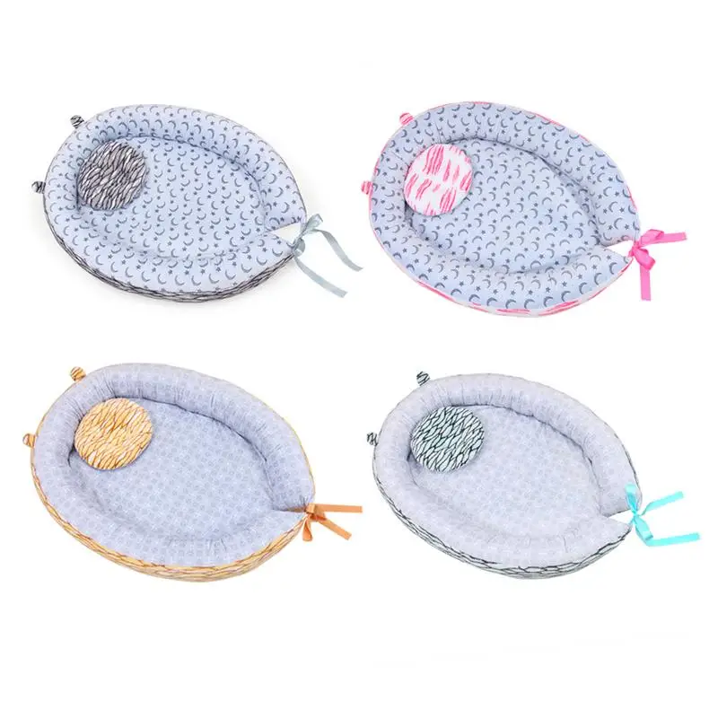 

Baby Nest Washable Crib Travel Bed Cartoon Moon Printing Bed Detachable Washable Portable Cotton Cradle Cot For Newborns