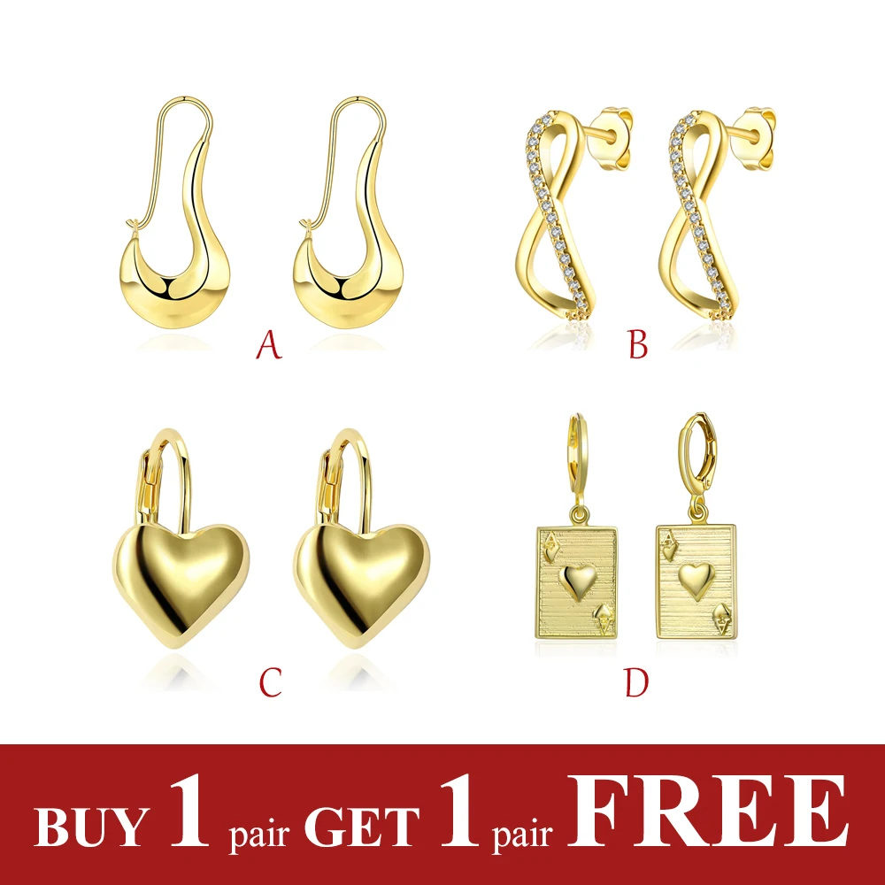 

Gold Color Geometric Female Hoop Earrings Simple Design Earring For Women Heart Shape Cute Earrings Love Gift for Girlfriend