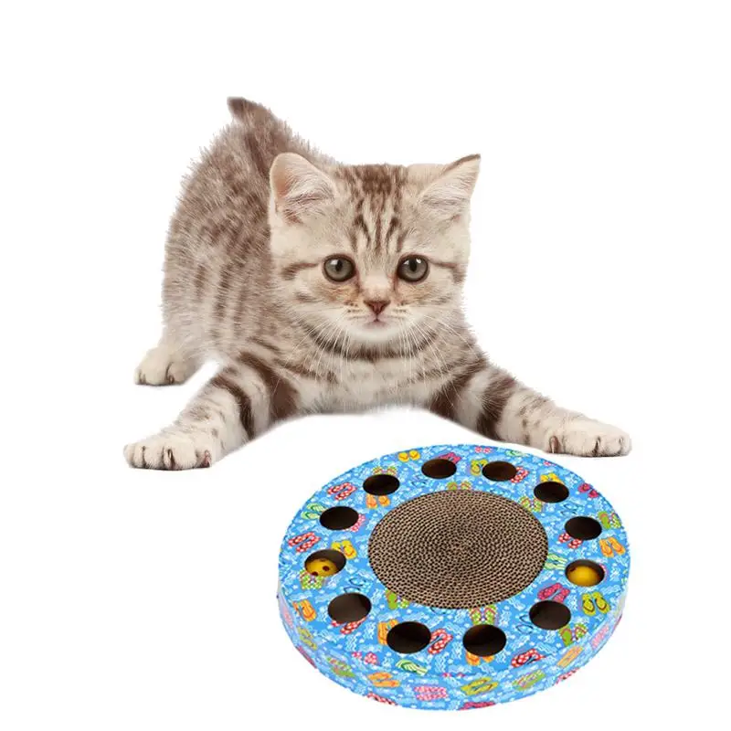 

Pet Toy Cat Scratching Board Corrugated Paper Round Disc Grabbing Ball Grinding Claws Plate Cat Supplies Claw Care Toy For Cat