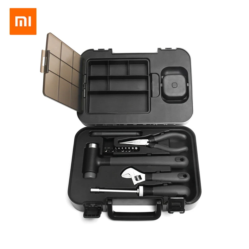 

Original MIIIW 6+2 DIY Tool Kit General Household Hand Tool with Screwdriver Wrench Hammer Tape Plier Knife ToolBox