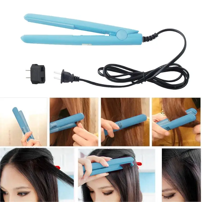

3 Colors Portable Hair Straightener Flat Iron Curler Ceramic Tourmaline Plates Easy DIY hair styling tools for home trip