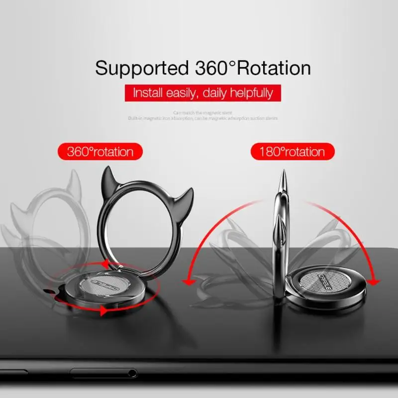 Zinc Alloy Devil Key Ring Phone Holder Bracket 360 Degree Rotary Phone Back Mount Ring Support Stand for iPhone Samsung Zinc Alloy Devil Key Ring Phone Holder Bracket 360 Degree Rotary Phone Back Mount Ring Support Stand for iPhone Samsung