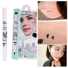 Водостойкая, двойная головка, водостойкая, жидкая, штамп, подводка для глаз, ручка, тату, штамповка, подводка для глаз, карандаш, инструменты для макияжа, сердце/звезда/луна