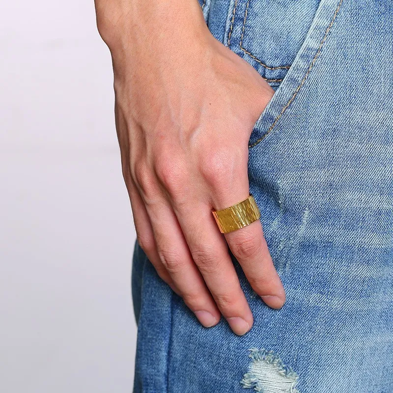 12 мм широкие обручальные кольца для мужчин и женщин золотой тон зерна дизайн Alliance Anel унисекс ювелирные изделия