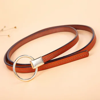 

New Women's Strap Genuine Leather Casual All-match Women Brief Leather Belt Women's Round Buckle Belt High Quality