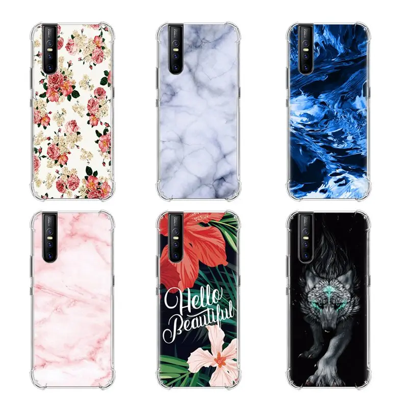 Stylish Painted Anti-falling Phone Case For Vivo V15 Pro / S1 Pro 6.39 Inch With Airbag Back Phone Cover