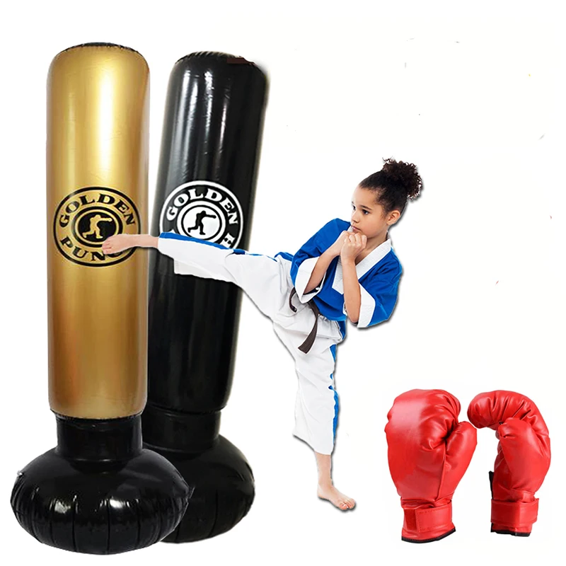 

1.6M Beginner Boxing Bag Training Fitness Inflatable MMA Speed Air Sandbag Boxing Bag Punching Target Ground Bags with Gloves