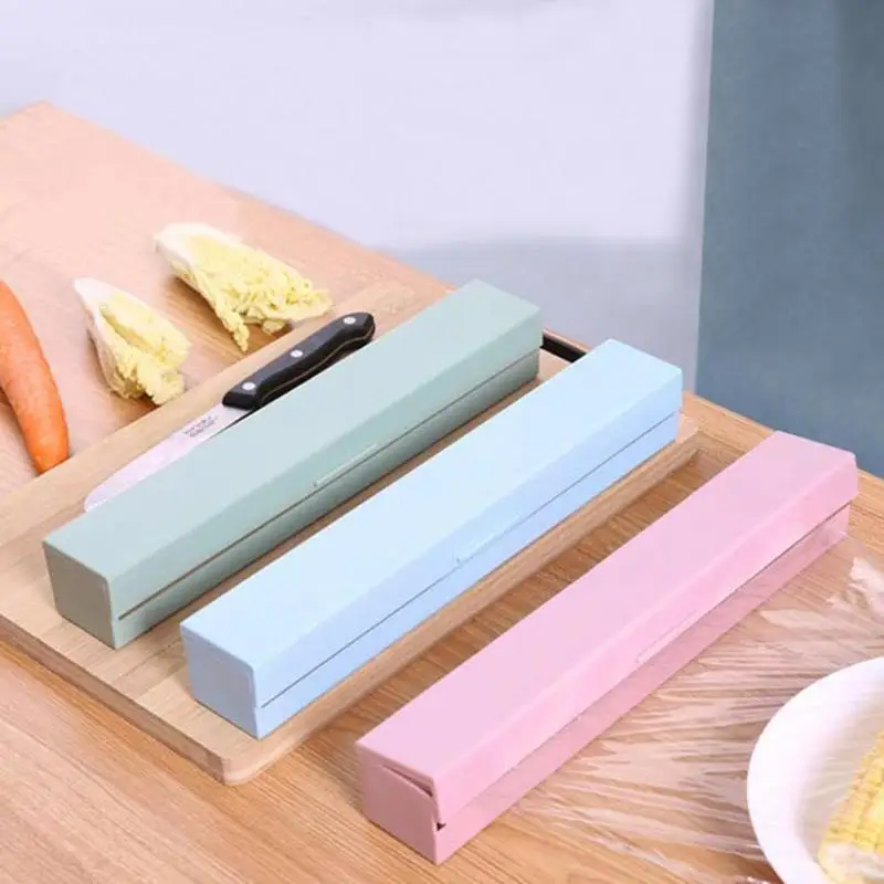 

New Plastic Food Wrap Cling Film Dispenser Aluminum Foil Seal Distributor Wax Paper Preservative Film Cutter Kitchen Accessories