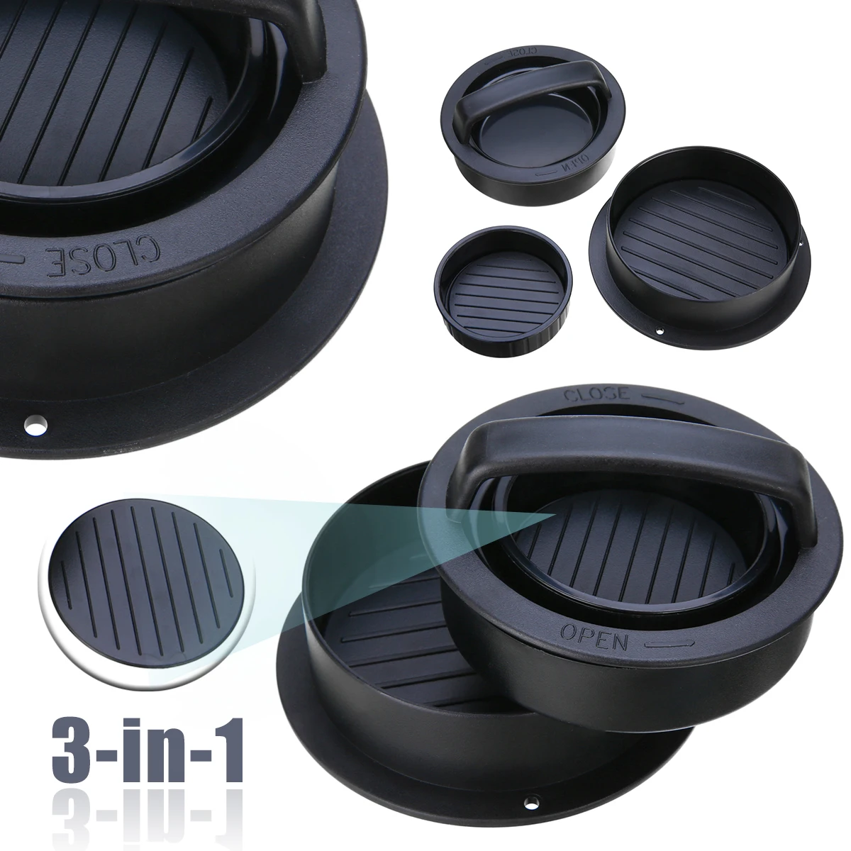 

Mayitr 3 in 1 Non-stick Kitchen Stuffed Burger Press Hamburger Patty Maker Sliders DIY Burger Meat Press Tool Kitchen Gadgets