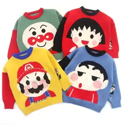 Детская одежда хлебные свитер Супермена осень и зима Детские Свитера вязаные шарики мультфильм свитер