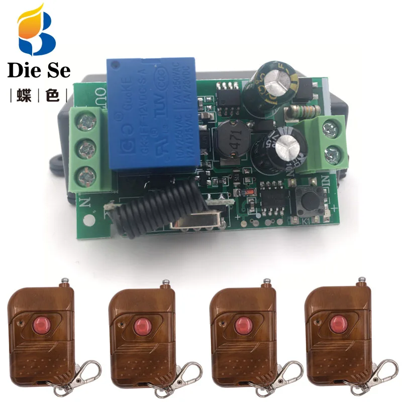 

433MHz Wireless Universal Remote Control AC 220V 1CH rf Relay Receiver and Transmitter for remote switch light/Bulb/LED/Kettle