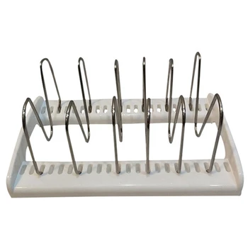 

Stainless Steel Pot Lid Rack Shelf Holder Pan Cover Cutting Board Holder Organizer Adjustable Bakeware Rack For Kitchen Storag