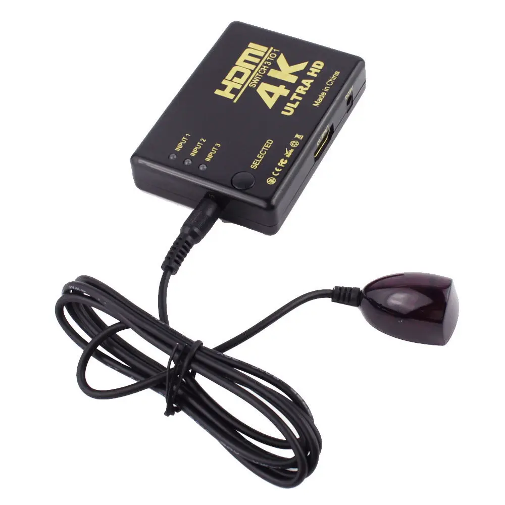 Ultra HD 4K x 2K HDMI переключатель 3x1 3 портовый Переключатель Селектор 3D 1080p с ИК-пультом дистанционного управления-SCL