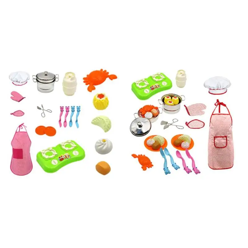 

30pcs/set Stainless Steel Mini Kitchen Cooking Toys Kids DIY Pretend Play Children Toy Girls Gift