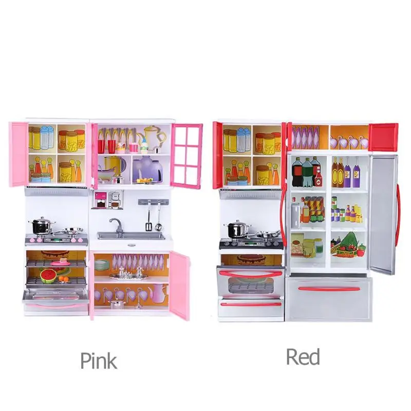 Делюкс Мини Дети кухня ролевые игры набор для приготовления пищи детские головоломки куклы Моделирование кухонная посуда шкаф Ранние развивающие игрушки