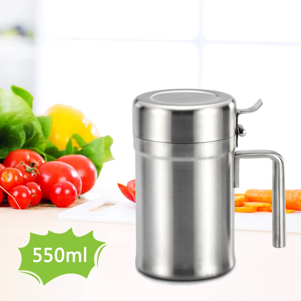 Leak proof Oil Dispenser Pot Stainless Steel Olive Oil Can Edible Oil