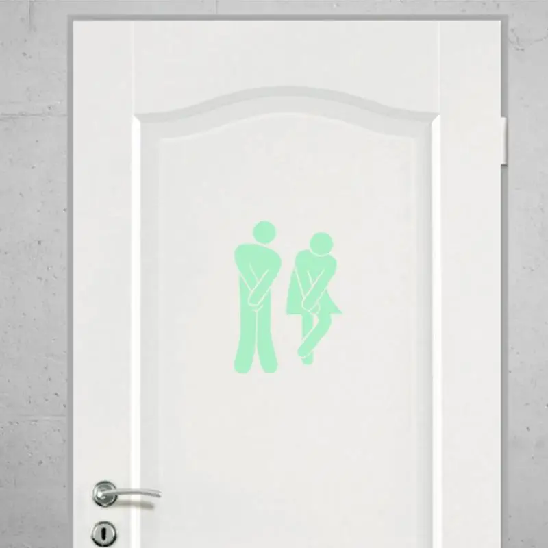 PVC WC Toilet Wall Sticker Sign Sticker Waterproof Luminous Sticker Picture Detachable Toilet Door Sign Family Bathroom Supplies PVC WC Toilet Wall Sticker Sign Sticker Waterproof Luminous Sticker Picture Detachable Toilet Door Sign Family Bathroom Supplies