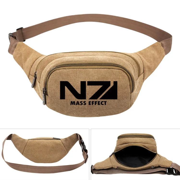 

MASS EFFECT N7 Waist Pack Pouch Camping Hiking Outdoor Bag Canvas Running Bike Sport Purse Phone Pouch Belt Bags