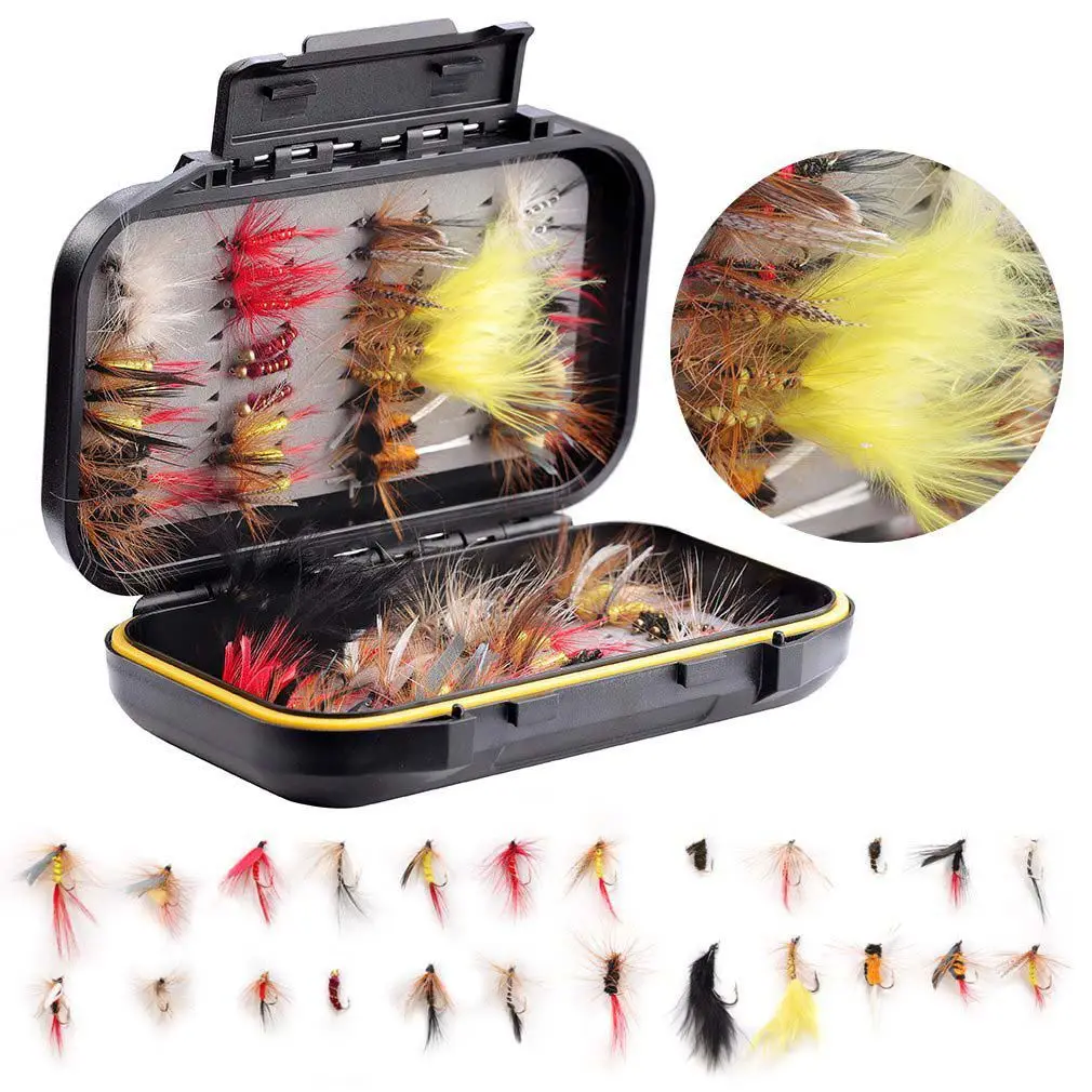 Fly Fishing Flies Assortment Kit 72 pcs Handmade Fly Fishing Lures Dry
