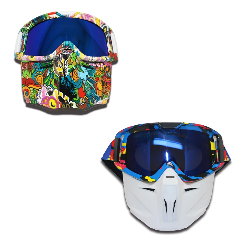 FLYQUICK мотоциклетные очки Googles с маской с открытым лицом Съемные очки шлемы винтажные мотоциклетные очки универсальные