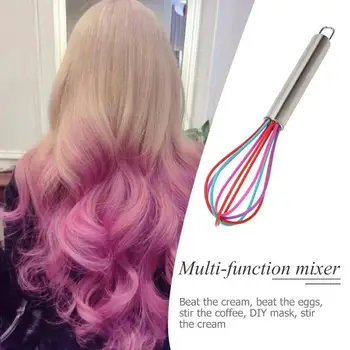 Billig 1PC Pro Edelstahl Kunststoff Salon Friseursalon Dye Creme Schneebesen Haar Mixer Rührer Styling Werkzeuge Zufällige Farbe