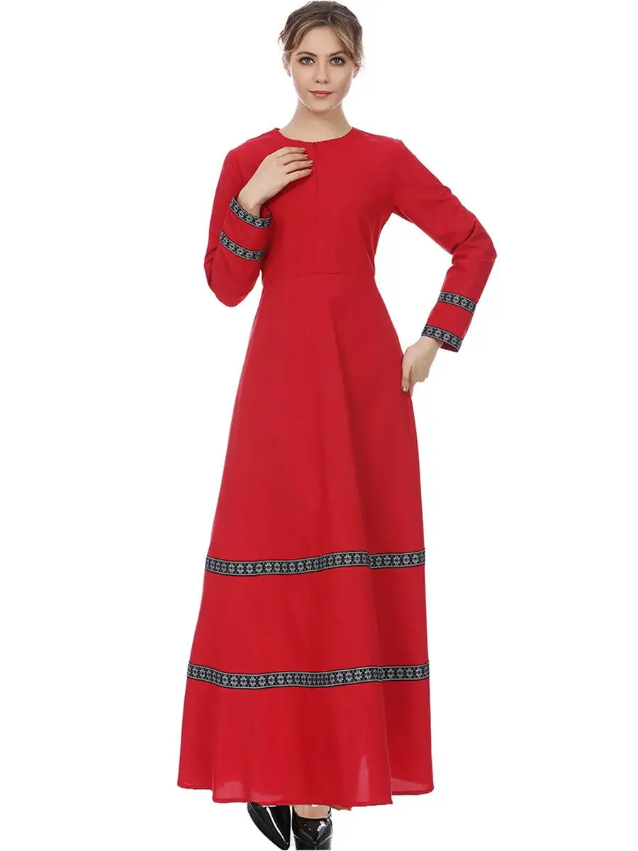 Мусульманское женское Макси платье abaya в этническом стиле пэчворк с цветочным