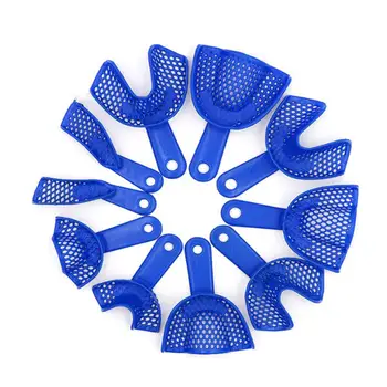 

LanLan 10pcs/Set Plastic-Steel Dental Impression Trays Oral Hygiene Dental Trays Tool set
