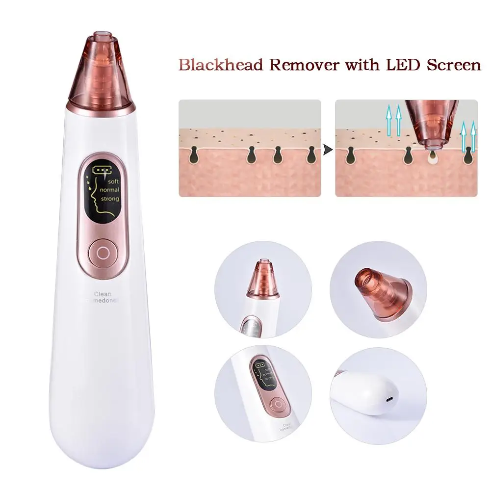 

Electric Blackhead Remover Face Pore Cleaner Household Cleansing Instrument Device Electric Blackhead Remover With LED Screen