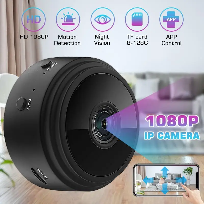 

1080P HD Wired Wireless Security Wifi IP Camera Round Mini Camera Night Vision Smart Home Video System Baby Pet Home Office