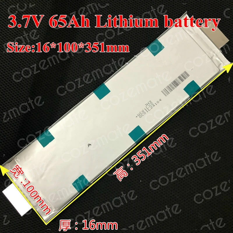 

1pc 3.7v 65Ah Li-polymer Battery 3.7v 65Ah 140A Discharge High Capacity Battery for EV Battery Pack Power Tools Jumper Starter