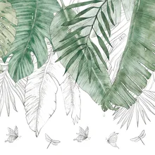 Тропический Лист наклейки на стену листья домашний Декор Гостиная спальня фон скандинавские детские украшения Фреска Арт плакат наклейки