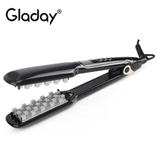 Gladay, утюжок для увеличения объема волос, быстрый нагрев, щетка для выпрямления волос, ЖК-дисплей, выпрямитель для объема волос