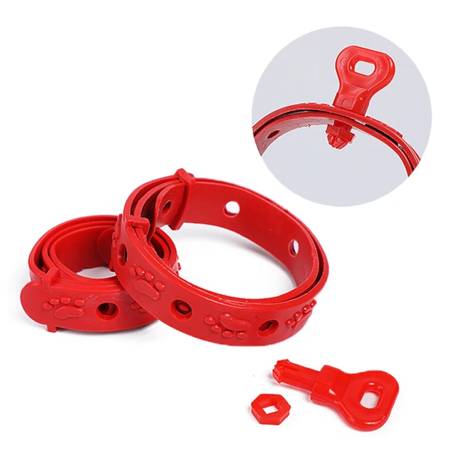 1pc Red Dog Collar Anti Flea Ticks Mosquitoes Outdoor Protective Adjustable Pet Neck Strap Puppy Cat Collars 6