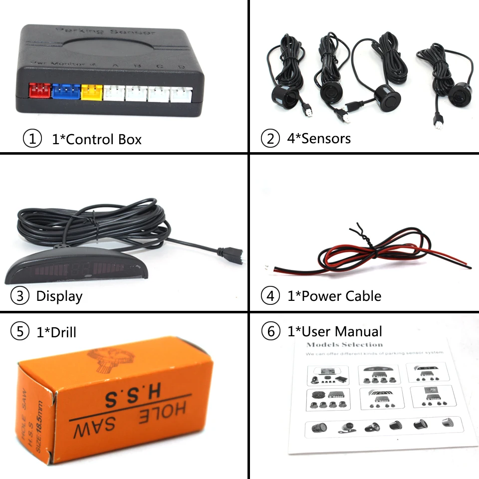 Smartour Car reversing radar 8 rear front parking sensor reverse standby radar with LED display monitoring parking system